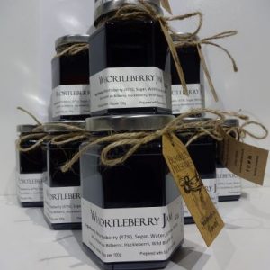 Locally produced whortleberry jam